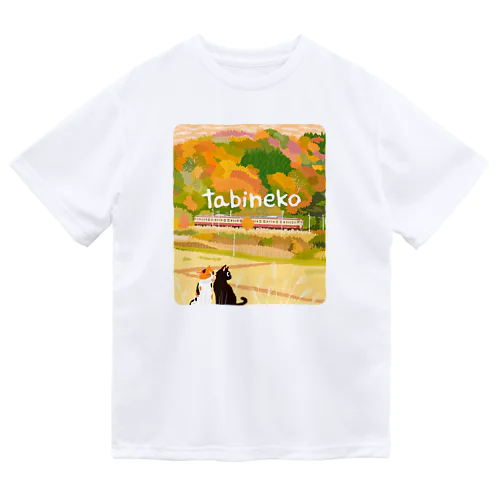 たびねこ- 秋色パッチワーク ドライTシャツ