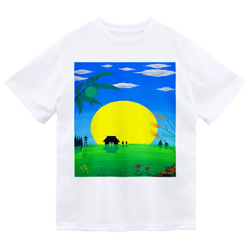 アートとメルヘンと創作の森　ノスタルジック絵画　秋野あかね作「満月の夜」 ドライTシャツ