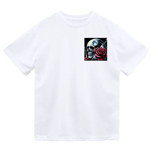 死神と薔薇（四角）AI生成 ドライTシャツ
