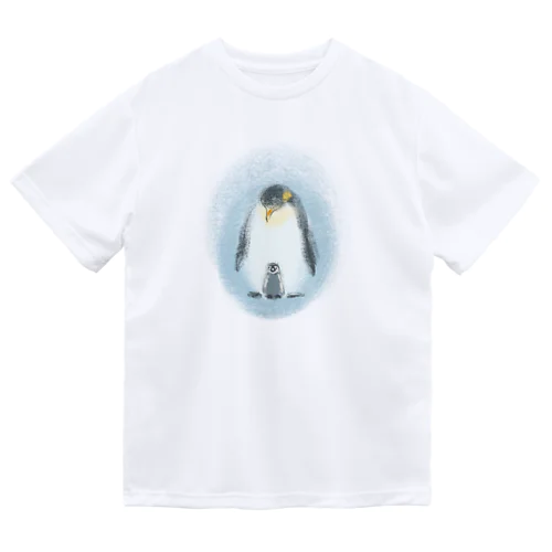 いきものイラスト（皇帝ペンギンの親子） ドライTシャツ