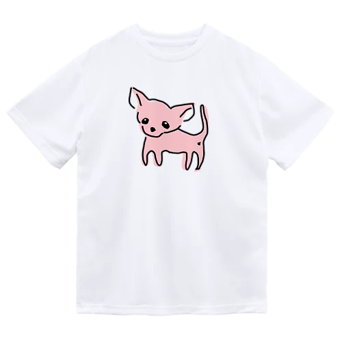 ゆるチワワ（ピンク） ドライTシャツ