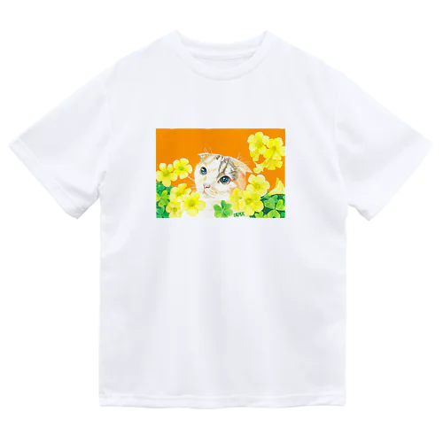 オキザリスとねこ ドライTシャツ