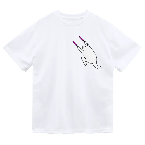 ペンライトねこ10_紫 ドライTシャツ