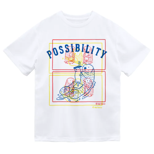 ラッッッコ「3つの漫画」 ドライTシャツ