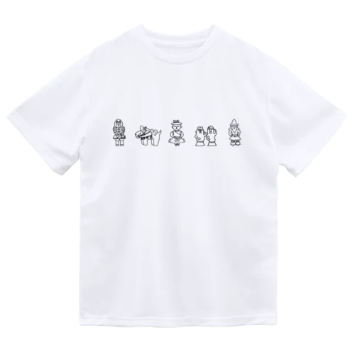 古代史／埴輪 -はにわ-（BK） ドライTシャツ