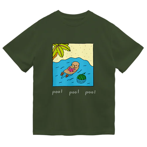 pool  ラッコ 白文字 Dry T-Shirt