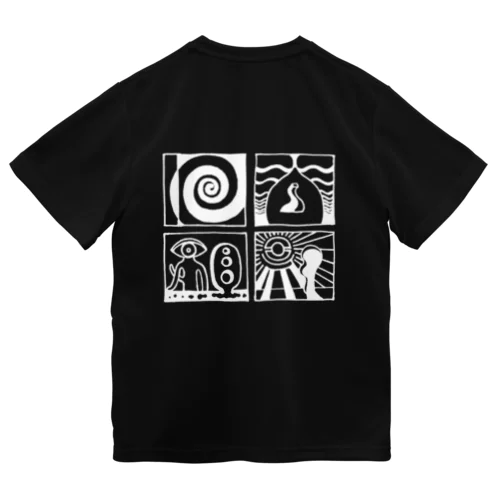 太陽の眼 文字絵SP(白/前・背面) Dry T-Shirt