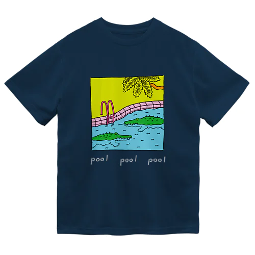 pool ワニ 白文字 ドライTシャツ