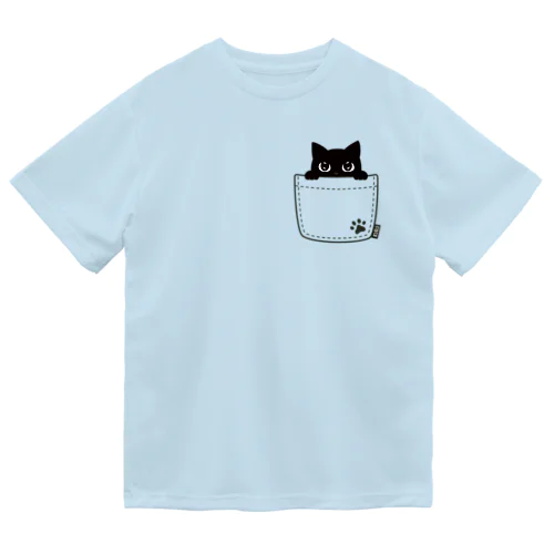 黒猫ポケット ドライTシャツ