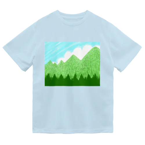 ☁️青空と雲☁️と青い山脈🗻ズ ドライTシャツ