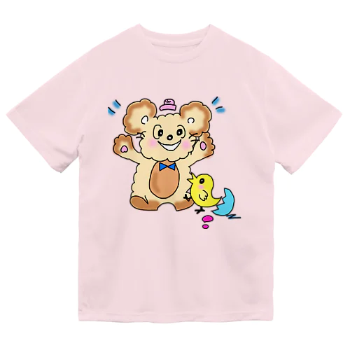 うりりん　トイプードル　ひよこ　わーい嬉しい ドライTシャツ