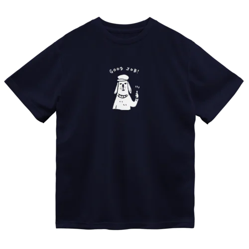 ほほえむいぬさん。白 ドライTシャツ