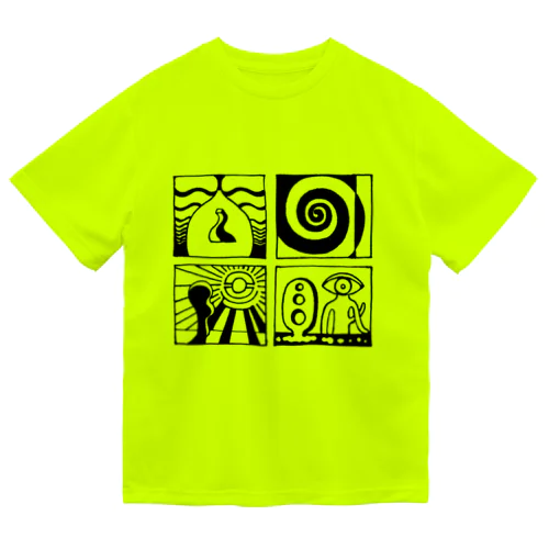 太陽の眼 文字絵(黒/前面) Dry T-Shirt