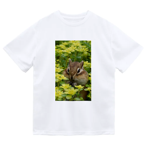 【心とカラダの栄養に】サロベツの花畑でエゾシマリス Dry T-Shirt
