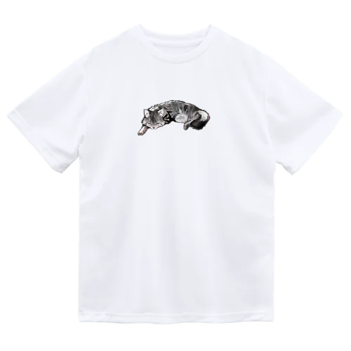 眠る猫 ドライTシャツ