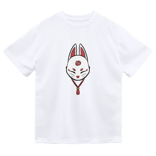 狐面（白・大） ドライTシャツ