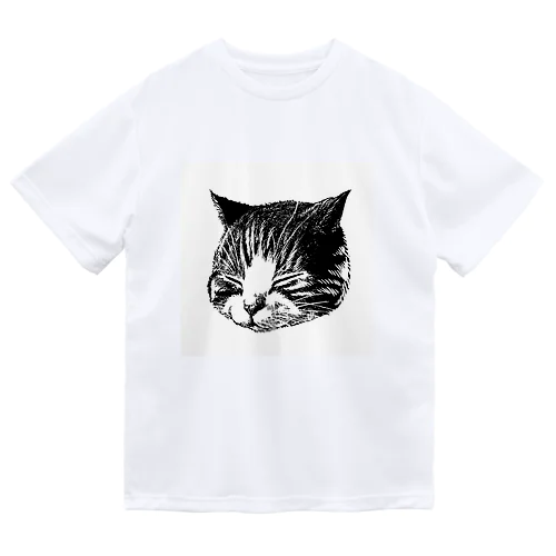 のんびり大福猫 ドライTシャツ