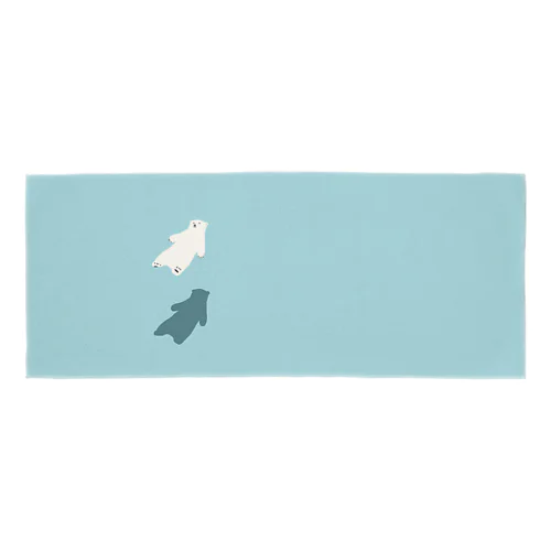 浮遊するシロクマ(フェイスタオル用) Face Towel
