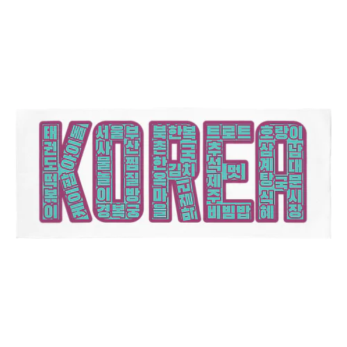 KOREA （ハングルデザイン）コバルト Face Towel