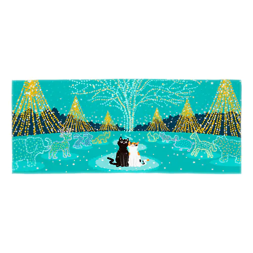 たびねこ/クリスマスイルミネーション/タオル用 Face Towel