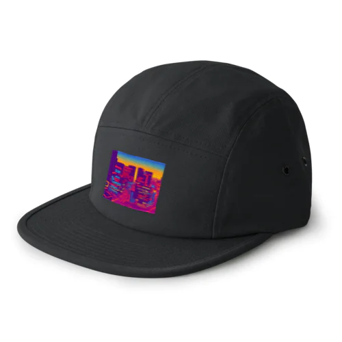 Building lights and sunset 5 Panel Cap