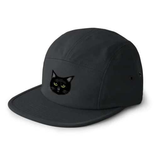 上目使いの黒猫 5 Panel Cap