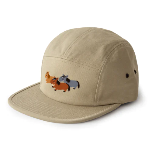 3HORSES☆馬の群れ（3頭） 5 Panel Cap