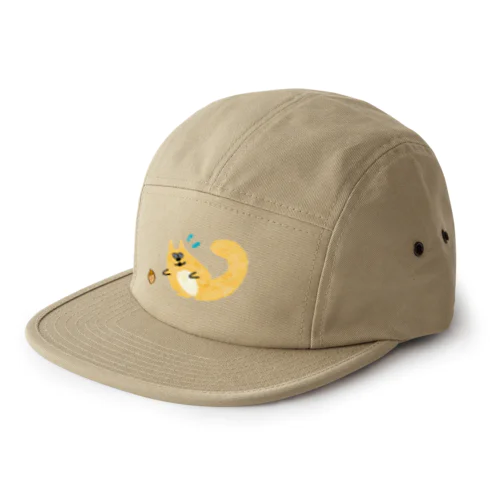 氷点の森のリス（どんぐりコロコロ） 5 Panel Cap