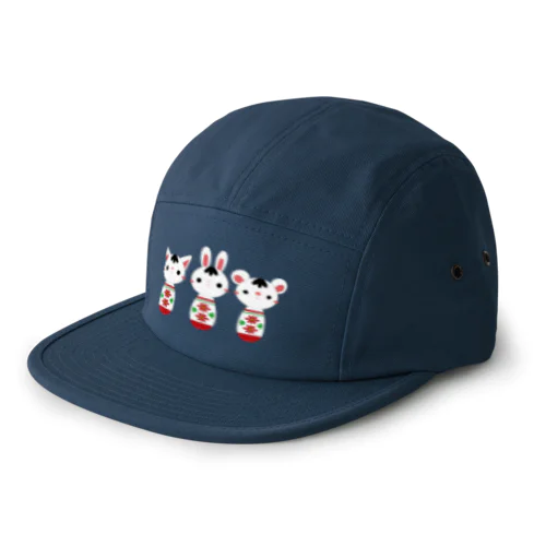 可愛い動物こけしトリオ 5 Panel Cap