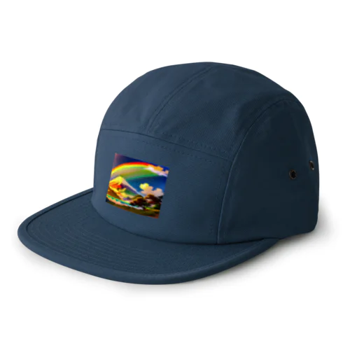 “Rainbow-colored Mount Fuji: The Gateway to a Colorful Fantasy” 5 Panel Cap