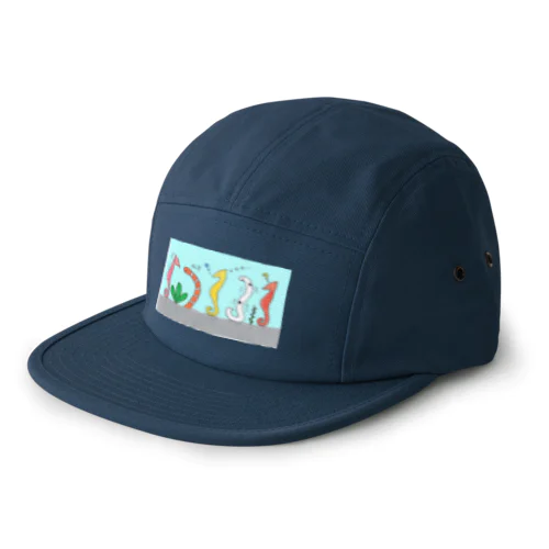 [森図鑑] 仲間に入れて（背景水色） 5 Panel Cap