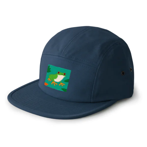 魅惑の赤い目を持つカエル 5 Panel Cap