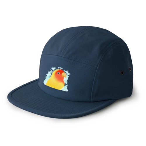 ほんわかコザクラインコ　ルチノー【まめるりはことり】 5 Panel Cap