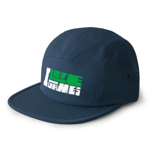 I LOVE GAMES<White&Green> 5 Panel Cap