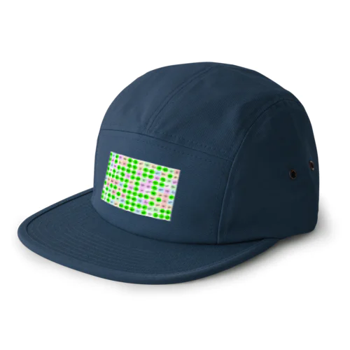 かなだらまばさ　カラフルグリーン(白地) 5 Panel Cap