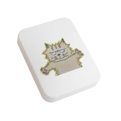 ビリビリ茶トラくん Flat Tin Case