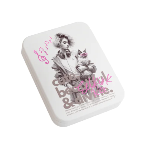仮面のセルカークレックス｜子猫｜ヘッドホン ② _black label Flat Tin Case