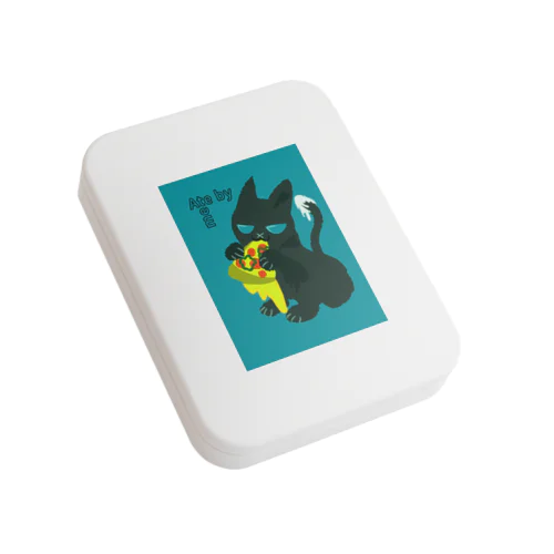 ピザ食うsanpakuにゃんこ Flat Tin Case