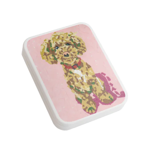 トリミング後のトイプードルのふき(ちぎり絵) Flat Tin Case