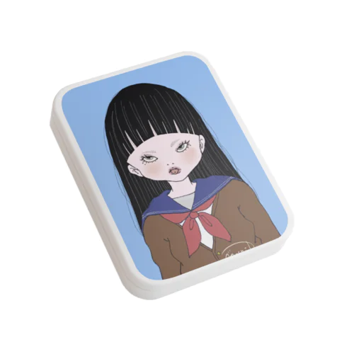証明写真JK(黒髪ロング) Flat Tin Case