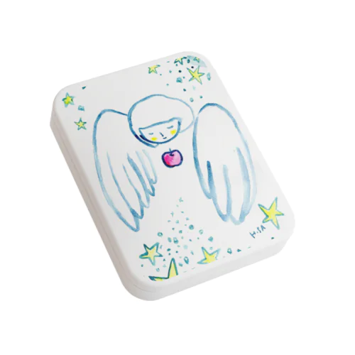 青い世界・マヤイラスト「わたしはりんごの香り」HISA Flat Tin Case