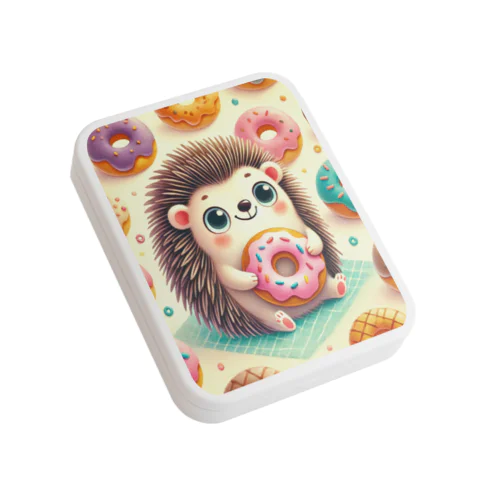 ハリネズミ ドーナツ Flat Tin Case