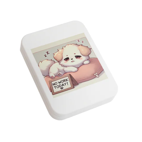 NO WORK 犬  Flat Tin Case