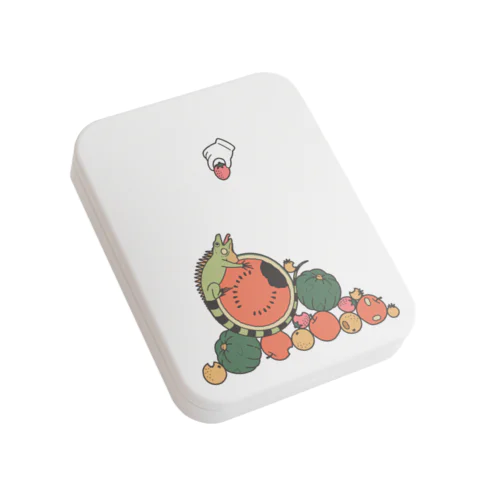 イグアナがアレを邪魔してくる（ナチュラル） Flat Tin Case