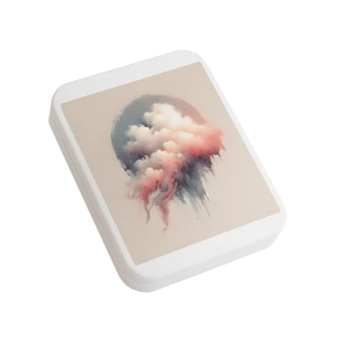 雲の断片を描くミニマルな形 Flat Tin Case