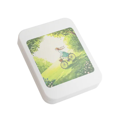 自転車に乗る少女 Flat Tin Case