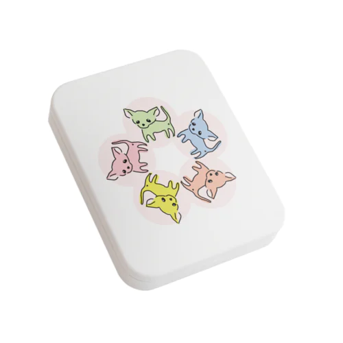 ゆるチワワ（フラワーサークル） Flat Tin Case