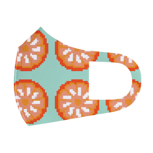 ドット絵レトロオレンジ Face Mask