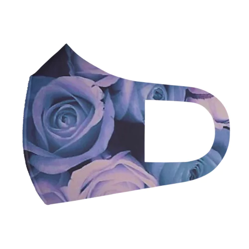 Blue and Purple Roses Face Mask