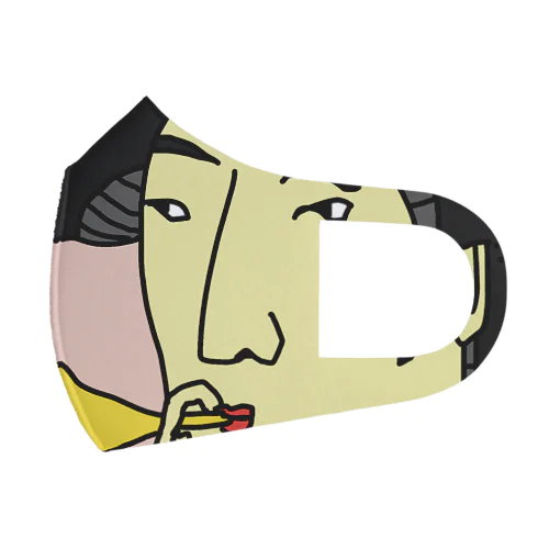 ポッピンを吹く女 Face Mask